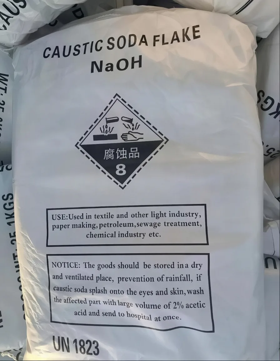 Kaustik Soda Serpihan Kantong 25kg dengan Label NaOH